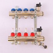 Коллектор 1" х 3/4" ЕК 4 выхода EMMETI TOPWAY с расходомерами и вентилями 