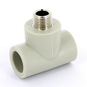 Тройник комб. 25 х 3/4" (НР) полипропилен PP-R FV-PLAST серый