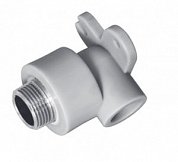 Водорозетка одинарная 90° 25 х 3/4" (НР) ПП (PP-R100) серый HEISSKRAFT