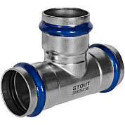 Тройник равнопроходной под пресс 35 мм, из нержавеющей стали STOUT (SSS-2013-000035)