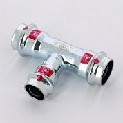 Тройник пресс 22x18x22 оцинкованная сталь Prestabo VIEGA Диаметр - 22 мм.