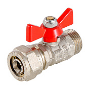 Кран шаровый VALTEC бабочка обжим НР редуцированный 16 х 1/2"