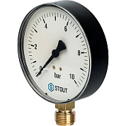 Манометр радиальный D 80 мм 1/2" 10 бар STOUT