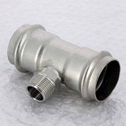 Тройник пресс-Н 42х3/4"х42 нержавеющая сталь Sanpress Inox VIEGA Диаметр - 42 мм.
