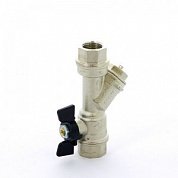 Кран шаровый BUGATTI INDIANA 1/2" бабочка с фильтром полный проход