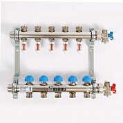 REHAU Коллекторная группа 1" х 3/4" ЕК 5 выхода с расходомерами и термостатическими вентилями