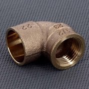 Угол 90° переходной пайка - ВР 22 x 1/2" VIEGA бронза Угол