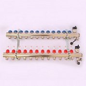 Коллектор 1" х 3/4" ЕК 12 выходов EMMETI TOPWAY с расходомерами и вентилями 