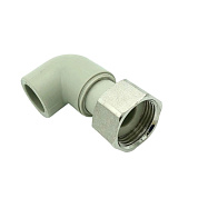 Колено комб. 90° 20 х 1/2" с накидной гайкой (ВР) ПП (PP-R100) серый HEISSKRAFT 