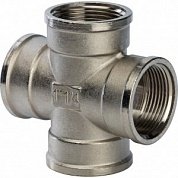 Крестовина резьбовая ВР 1"1/4 никель STOUT