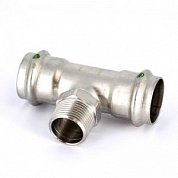 Тройник пресс-Н 28х3/4"х28 нержавеющая сталь Sanpress Inox VIEGA Диаметр - 28 мм.