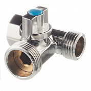 Тройник с шаровым краном 1/2" х 3/4" х 1/2" VALTEC для сантехприборов никелированный 