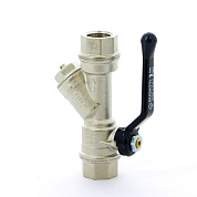 Кран шаровый BUGATTI INDIANA 1/2" ручка с фильтром полный проход