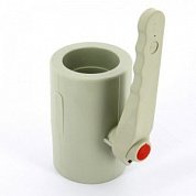 Кран шаровый прямоточный 75 мм с ручкой PP-R под пайку FV-PLAST серый