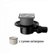 Трап горизонтальный 122 x 122 мм T 520.0 SDsP с "сухим" затвором, без фланца FACHMANN нерж. сталь