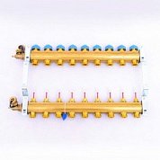 Коллектор для теплого пола WATTS HKV/T 1"x3/4" ЕК на 9 выходов с расходомером