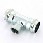 Тройник пресс-В 28x1/2"x28 оцинкованная сталь Prestabo VIEGA Диаметр - 28 мм.