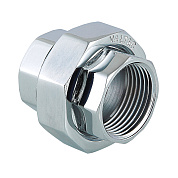 Муфта резьбовая 1/2" (ВР) разъемная, с накидной гайкой, латунь-хром VALTEC (VTr.340.C.0004)