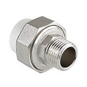 Муфта разъемная 63 х 2" мм (НР) полипропилен PP-R VALTEC белая