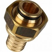 Переходник (евроконус) с накидной гайкой 20 x 3/4" аксиальный для труб PE-X STOUT