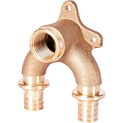 Угольник проточный настенный 20 x 1/2" бронзовый STOUT для труб PE-X (340034G042028B)