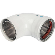 Отвод 90° D=80/100 мм утепленный для коаксиального дымохода STOUT (SCA-0080-800090) Отвод