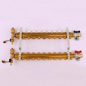 Колл. группа TIEMME 1"x3/4" ЕК 11 выходов с термостатическими вентилями
