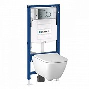 Комплект Geberit: инсталляция + унитаз с сиденьем SoftClose + кнопка Sigma01 хром 500.300.21.S