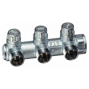 Запорный коллектор FAR 3/4" с 3 отводами М24х19, концевой