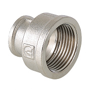 Муфта резьбовая 1/2" х 3/8" (ВР) переходная, латунь-никель VALTEC (VTr.240.N.0403)