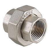 Муфта резьбовая 1" (ВР) разъемная, с накидной гайкой, латунь-никель VALTEC (VTr.340.N.0006)