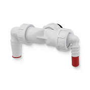 Колено с двумя штуцерами 1" / 8-23 мм. с обратными клапанами Alcaplast (P156Z-G1)