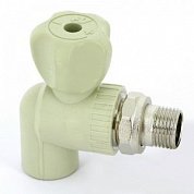 Кран шаровый угловой 20 x 1/2" для радиаторов с разъемным соединением FV-PLAST