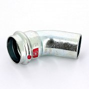 Угол пресс однораструбный 45°28 оцинкованная сталь Prestabo VIEGA Диаметр - 28 мм.