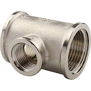 Тройник резьбовой ВР 1" x 1/2" x 1" никель TIEMME