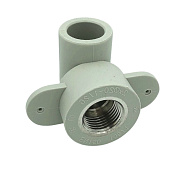 Водорозетка одинарная 90° 25 х 1/2" (ВР) ПП (PP-R100) серый HEISSKRAFT