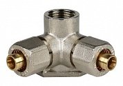Тройник настенный с креплением 1/2"х16 STOUT для металлопластиковых труб