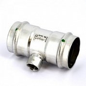 Тройник пресс-В 54х1/2"х54 нержавеющая сталь Sanpress Inox VIEGA Диаметр - 54 мм.
