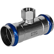 Тройник под пресс переходной 35 х 1/2" (ВР), из нержавеющей стали STOUT (SSS-2015-003512)