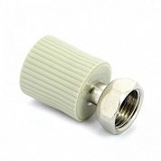 Муфта комб. 20 x 1/2" (ВР) с накидной гайкой и вварным латунным патрубком PP-R FV-PLAST серый