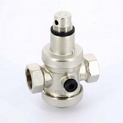 Редуктор давления UNI-FITT 3/4" никель полный проход с 2-мя отверстиями под манометр