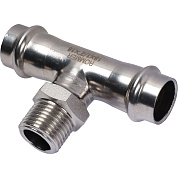 Тройник переходной под пресс 18 x 1/2" (НР) из нержавеющей стали ROMMER