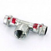 Тройник пресс-В 15x1/2"x15 оцинкованная сталь Prestabo VIEGA Диаметр - 15 мм.