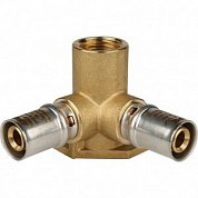 Тройник угловой под пресс настенный 16 х 1/2" х 16 (ВР) STOUT для МП труб