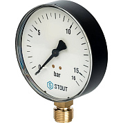 Манометр радиальный D 80 мм 1/2" 16 бар STOUT