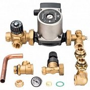Насосно-смесительный узел STOUT 1" с клапаном, байпасом и насосом Grundfos UPSO