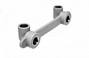Водорозетка двойная 90° под гипс 20 х 1/2" (ВР) ПП (PP-R100) серый HEISSKRAFT