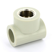 Тройник комб. 25 х 3/4" (ВР) полипропилен PP-R FV-PLAST серый