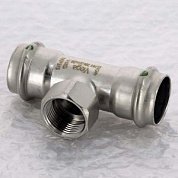 Тройник пресс-В 28х3/4"х28 нержавеющая сталь Sanpress Inox VIEGA Диаметр - 28 мм.