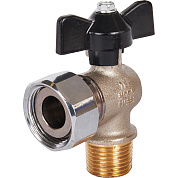 Кран шаровый STOUT ВН 1/2" x 3/4" угловой с накидной гайкой бабочка